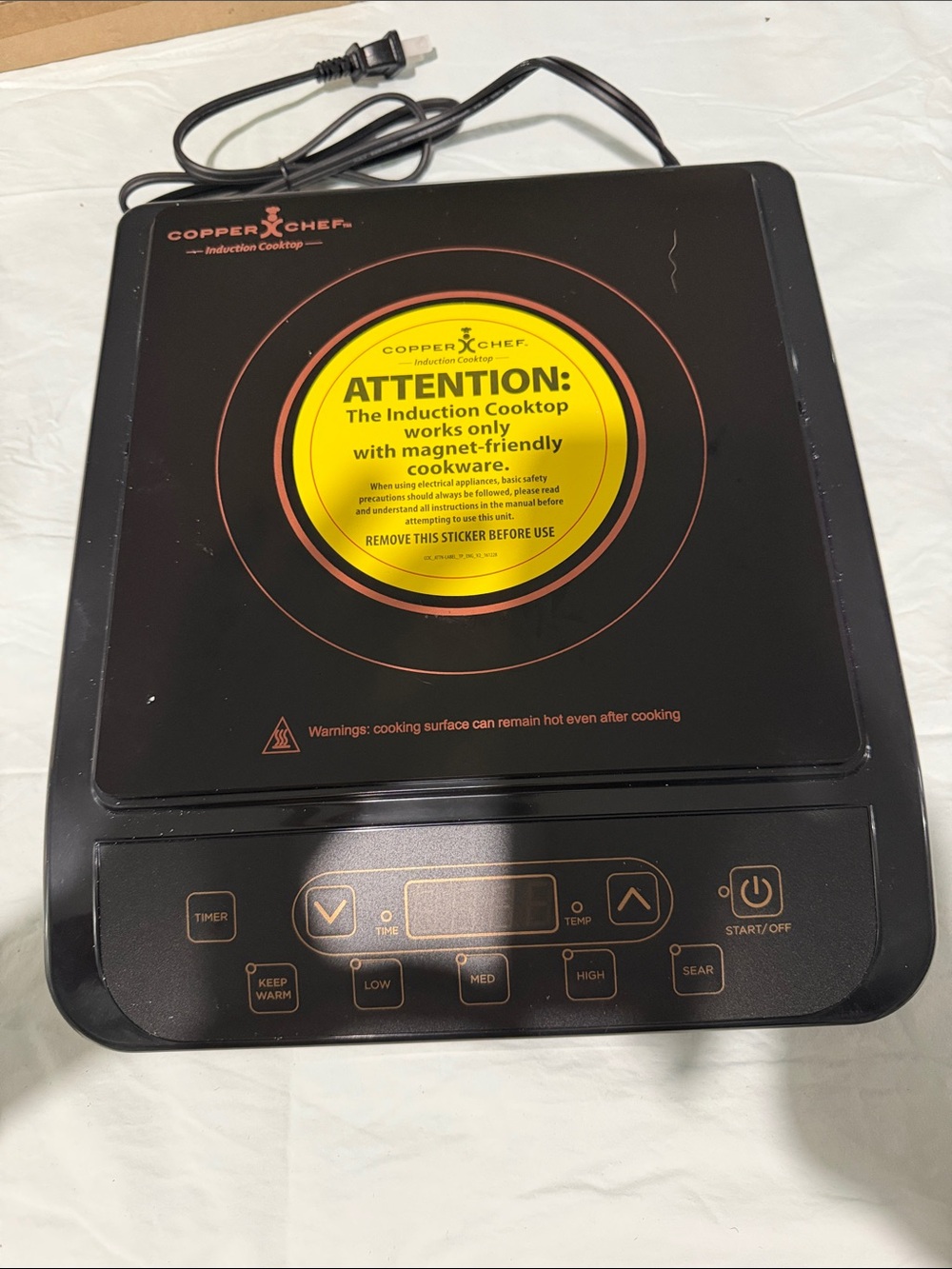Copper Chef Black Portable Induction Cooktop - Compact Countertop Burner